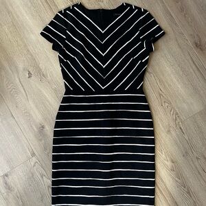 Banana Republic Black and White Chevron Mini Dress